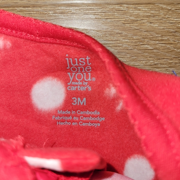 Carter's Just One You Baby Reindeer Fleece Footed Pajamas Size 3 Months New - Picture 4 of 8